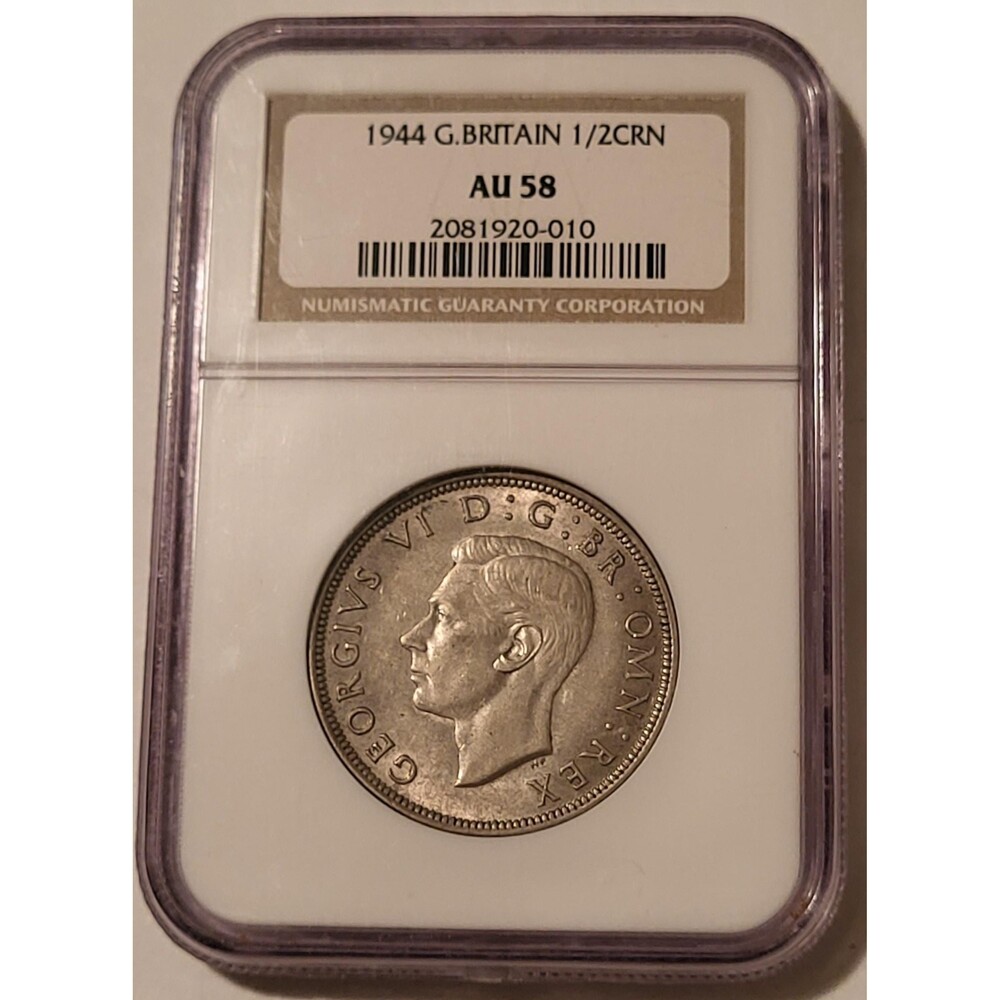 Great Britain George VI 1944 1/2 Crown AU58 NGC Toned